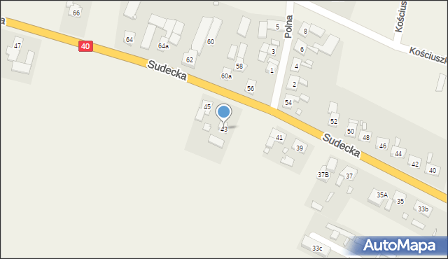 Stare Kotkowice, Sudecka, 43, mapa Stare Kotkowice