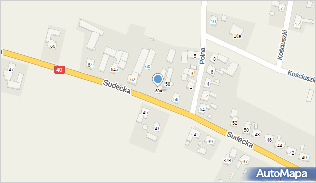 Stare Kotkowice, Sudecka, 60a, mapa Stare Kotkowice