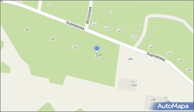 Studzianki, Supraślska, 102, mapa Studzianki
