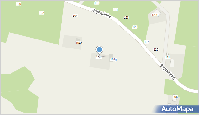Studzianki, Supraślska, 104l, mapa Studzianki