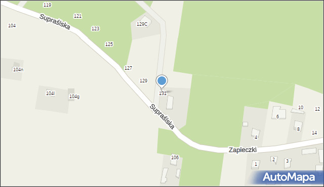 Studzianki, Supraślska, 131, mapa Studzianki