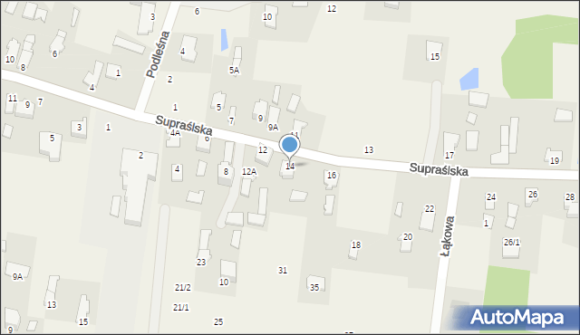 Studzianki, Supraślska, 14, mapa Studzianki