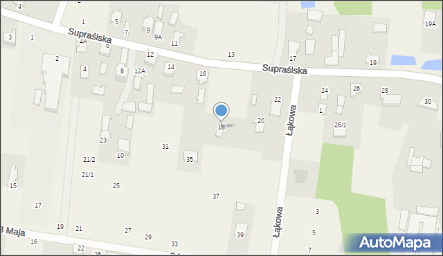 Studzianki, Supraślska, 18, mapa Studzianki