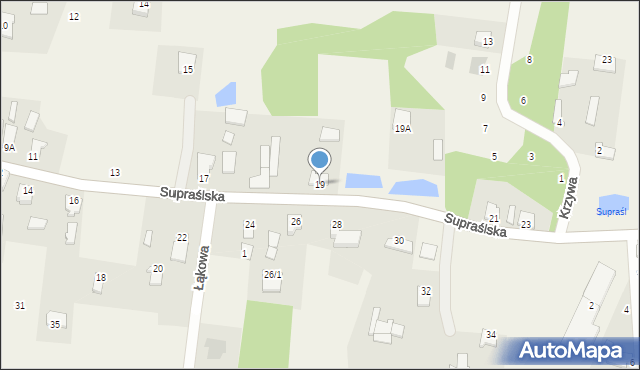 Studzianki, Supraślska, 19, mapa Studzianki