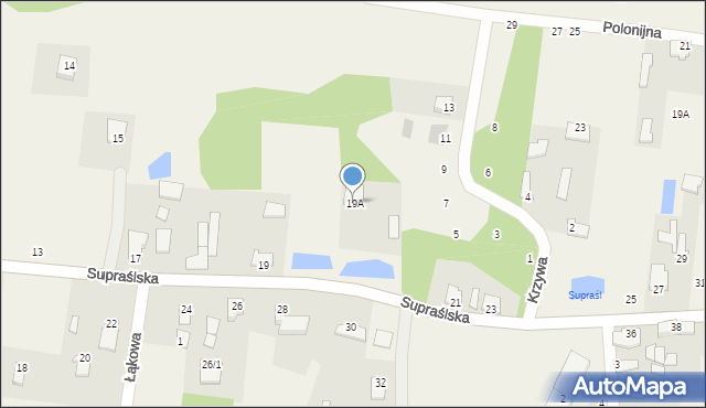 Studzianki, Supraślska, 19A, mapa Studzianki