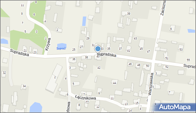 Studzianki, Supraślska, 40, mapa Studzianki