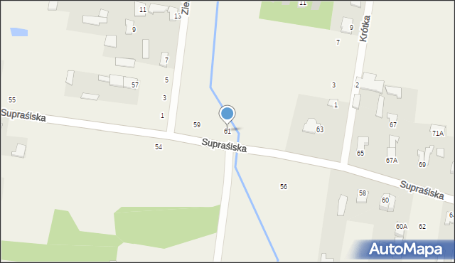 Studzianki, Supraślska, 61, mapa Studzianki