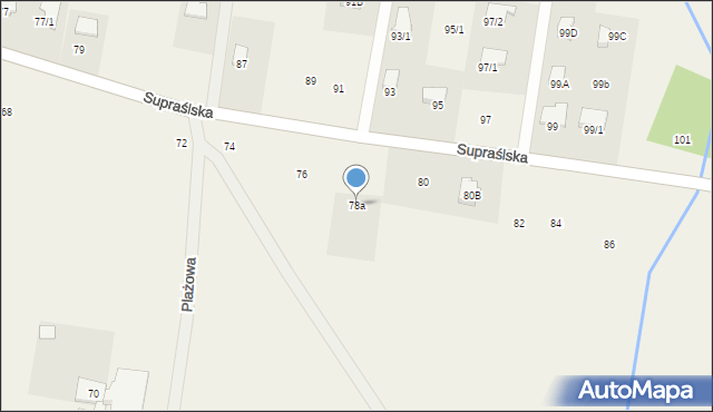 Studzianki, Supraślska, 78a, mapa Studzianki