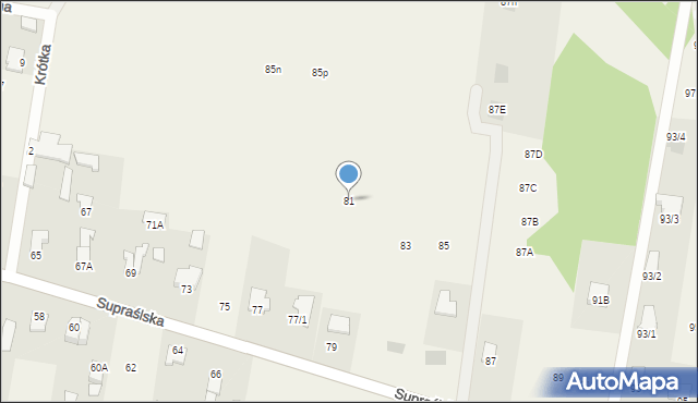 Studzianki, Supraślska, 81, mapa Studzianki