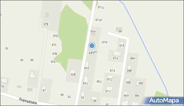 Studzianki, Supraślska, 93/3, mapa Studzianki