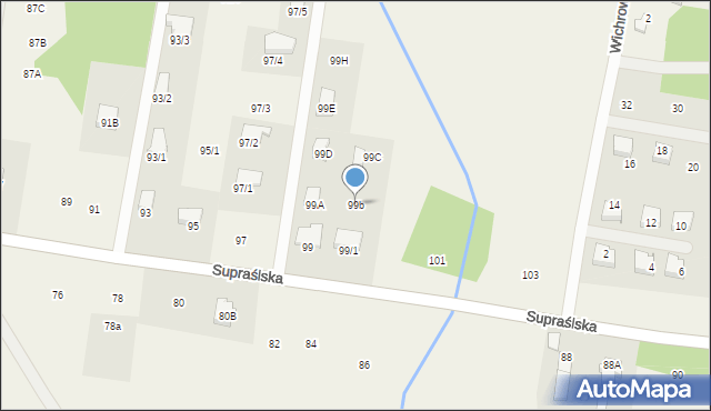 Studzianki, Supraślska, 99b, mapa Studzianki