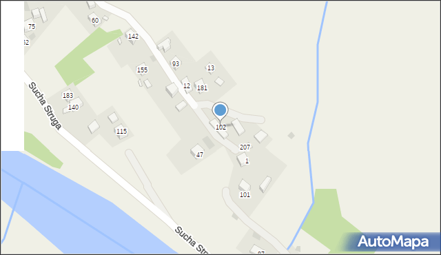 Sucha Struga, Sucha Struga, 102, mapa Sucha Struga