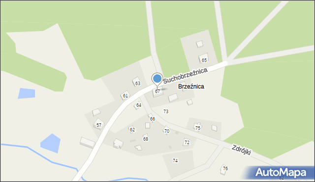 Suchobrzeźnica, Suchobrzeźnica, 67, mapa Suchobrzeźnica