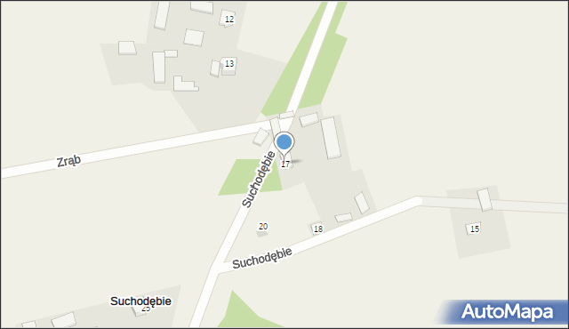 Suchodębie, Suchodębie, 17, mapa Suchodębie