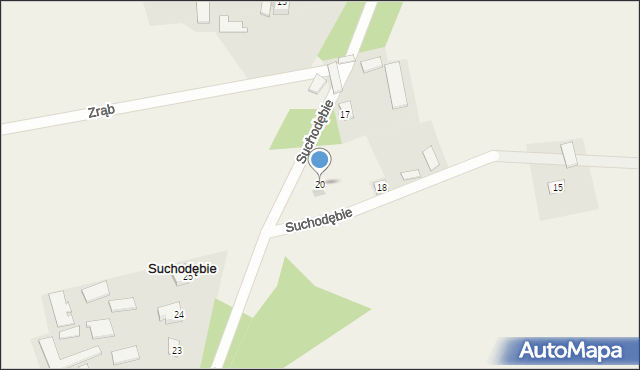 Suchodębie, Suchodębie, 20, mapa Suchodębie