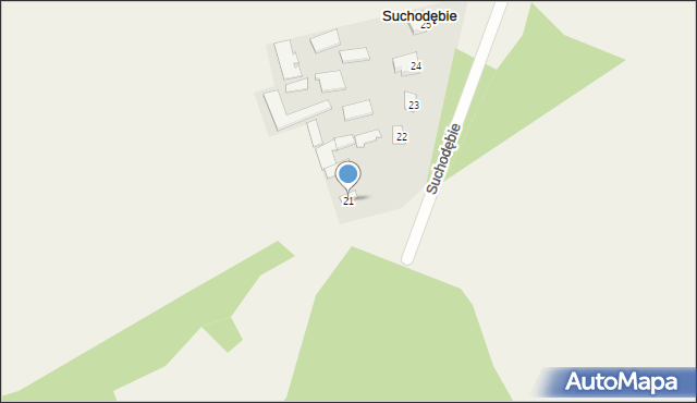 Suchodębie, Suchodębie, 21, mapa Suchodębie