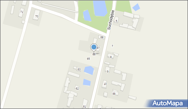 Suchodębie, Suchodębie, 66, mapa Suchodębie