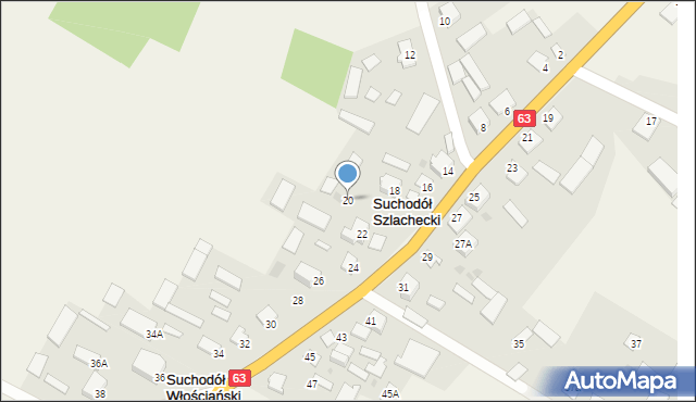 Suchodół Włościański, Suchodół Włościański, 22A, mapa Suchodół Włościański