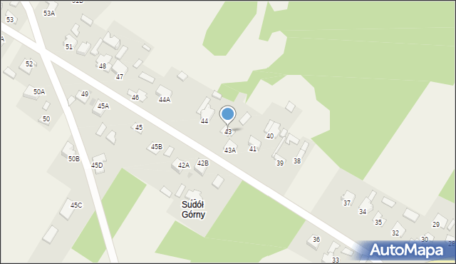 Sudół, Sudół, 43, mapa Sudół