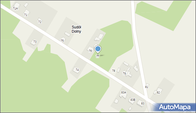 Sudół, Sudół, 77, mapa Sudół