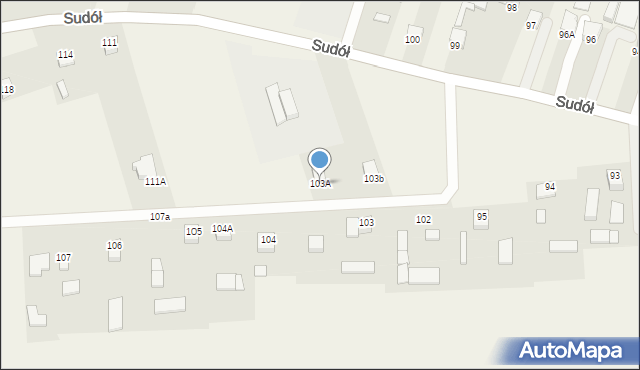 Sudół, Sudół, 103A, mapa Sudół