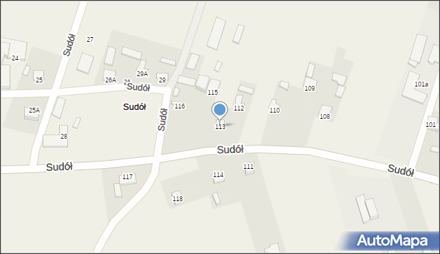 Sudół, Sudół, 113, mapa Sudół