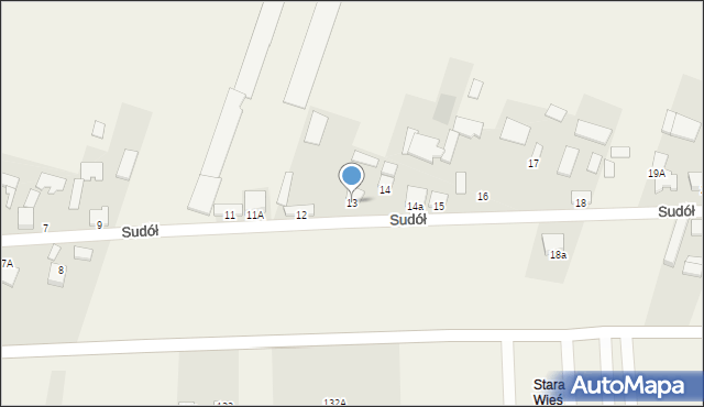 Sudół, Sudół, 13, mapa Sudół