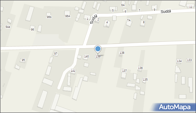 Sudół, Sudół, 139, mapa Sudół