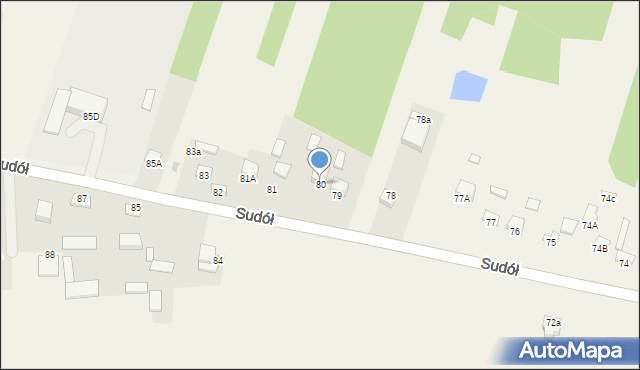 Sudół, Sudół, 80, mapa Sudół