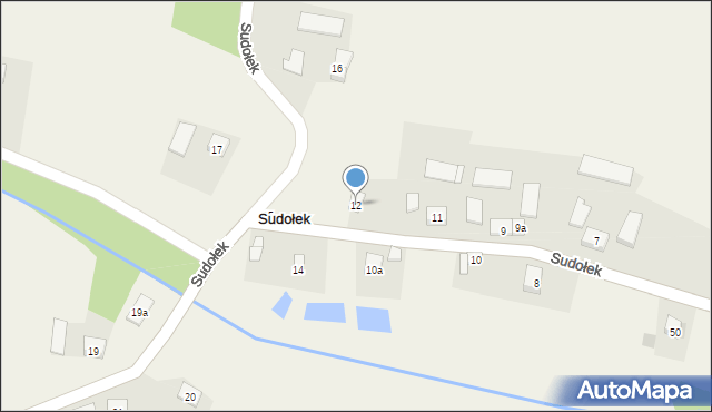 Sudołek, Sudołek, 12, mapa Sudołek