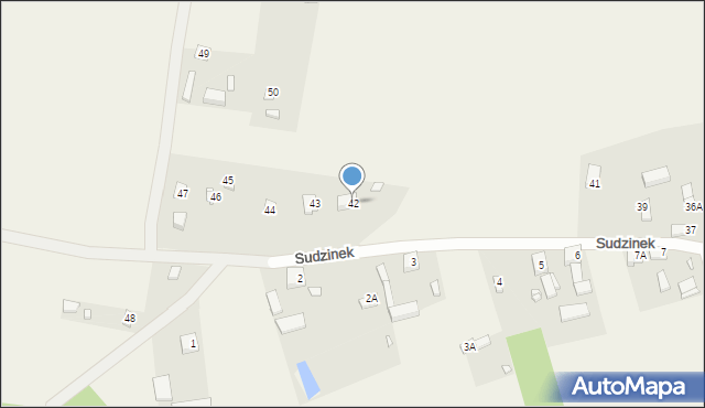 Sudzinek, Sudzinek, 42, mapa Sudzinek