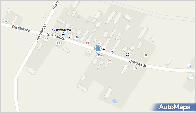 Sukowicze, Sukowicze, 22A, mapa Sukowicze
