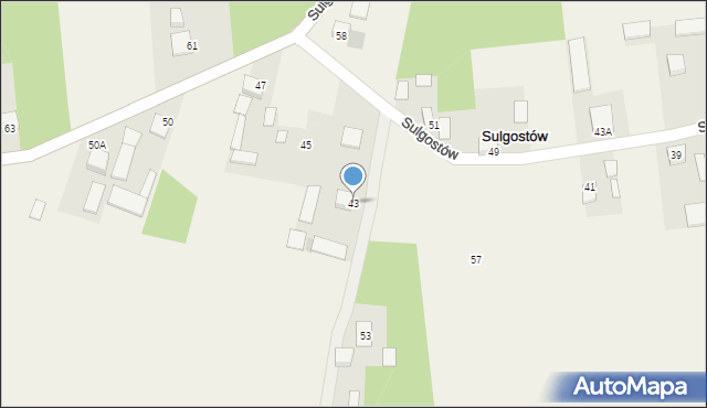 Sulgostów, Sulgostów, 43, mapa Sulgostów