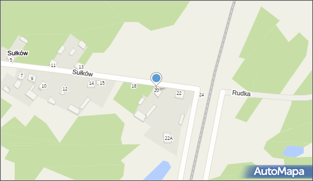 Sułków, Sułków, 20, mapa Sułków