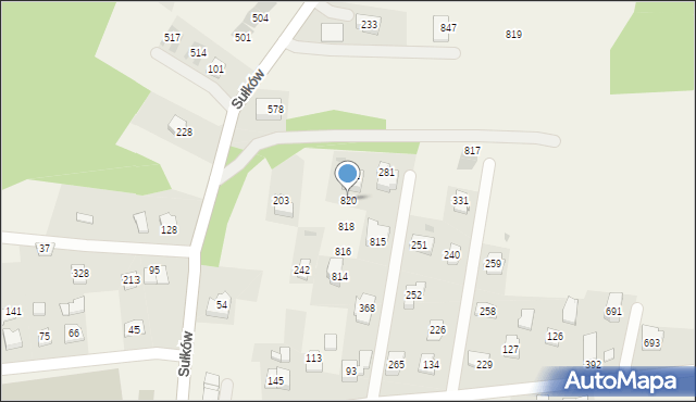Sułków, Sułków, 820, mapa Sułków