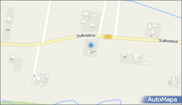 Sułkowice, Sułkowice, 114, mapa Sułkowice