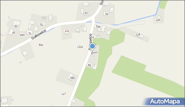 Sułkowice, Sułkowice, 57, mapa Sułkowice