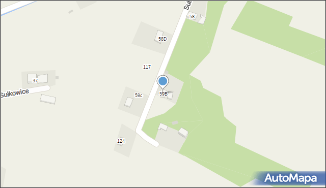 Sułkowice, Sułkowice, 59B, mapa Sułkowice