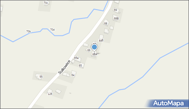 Sułkowice, Sułkowice, 66A, mapa Sułkowice