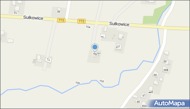 Sułkowice, Sułkowice, 70c, mapa Sułkowice