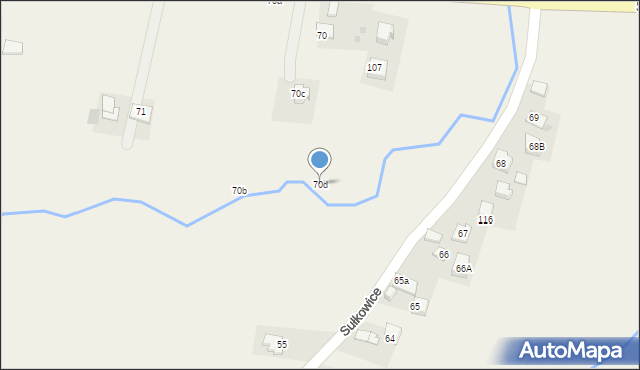 Sułkowice, Sułkowice, 70d, mapa Sułkowice
