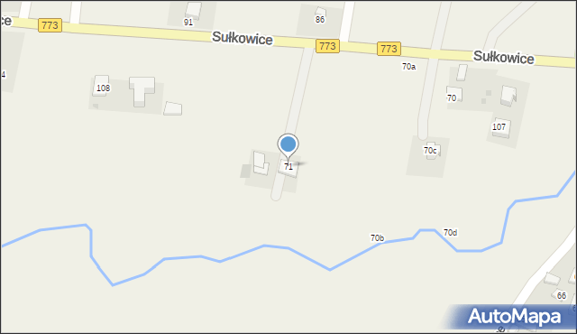 Sułkowice, Sułkowice, 71, mapa Sułkowice