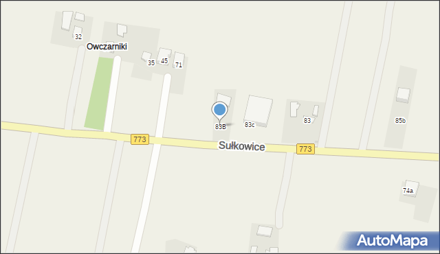 Sułkowice, Sułkowice, 83B, mapa Sułkowice