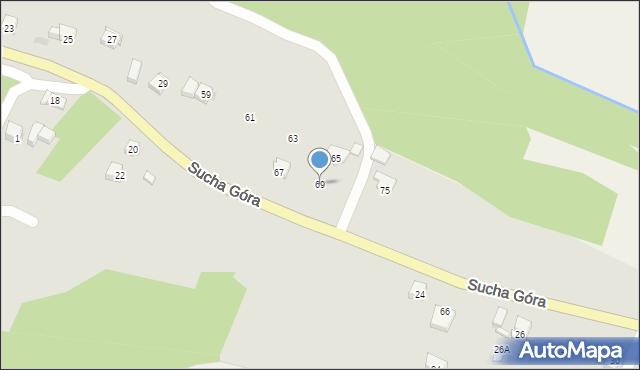 Sułkowice, Sucha Góra, 69, mapa Sułkowice