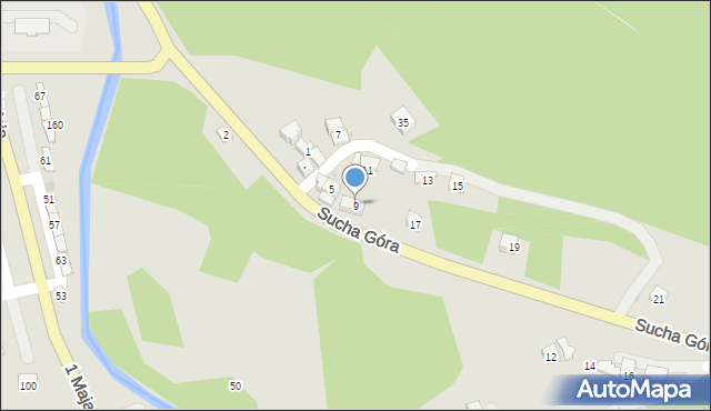 Sułkowice, Sucha Góra, 9, mapa Sułkowice