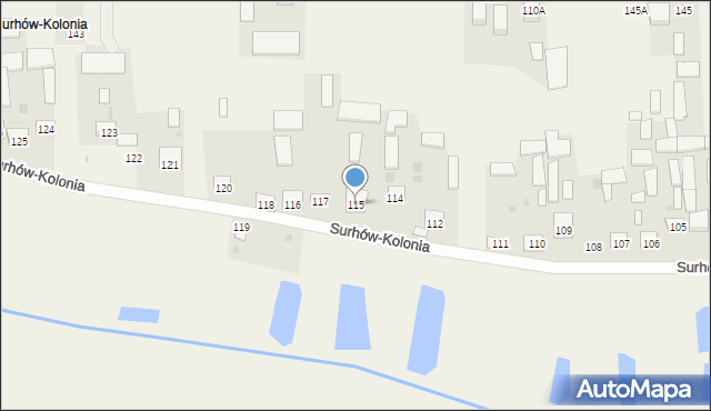 Surhów, Surhów, 115, mapa Surhów