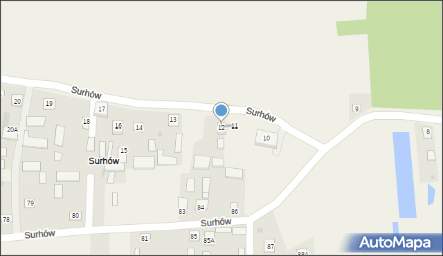Surhów, Surhów, 12, mapa Surhów