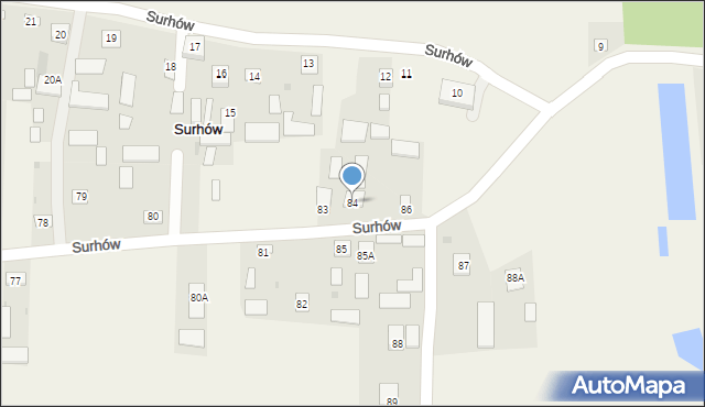 Surhów, Surhów, 84, mapa Surhów