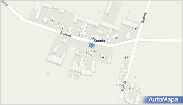 Suśnia, Suśnia, 11, mapa Suśnia