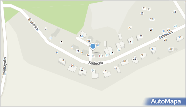 Świdnica, Sudecka, 11b, mapa Świdnicy